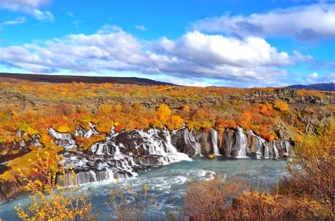 Iceland waterfall Hraunfossar