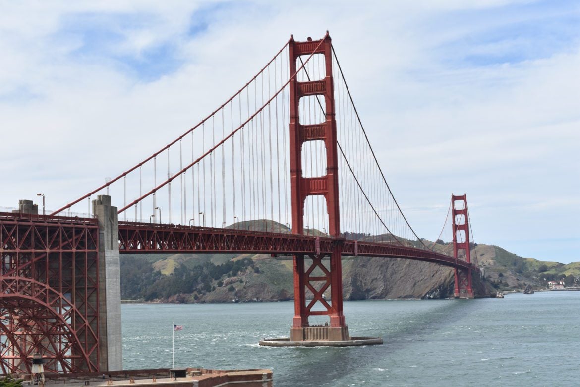Golden Gate Bridge as seen from the Presidio waterfront