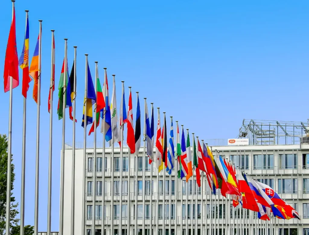 Different flags of country