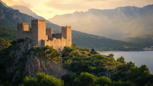 Instagrammable castle on the ocean in Spain