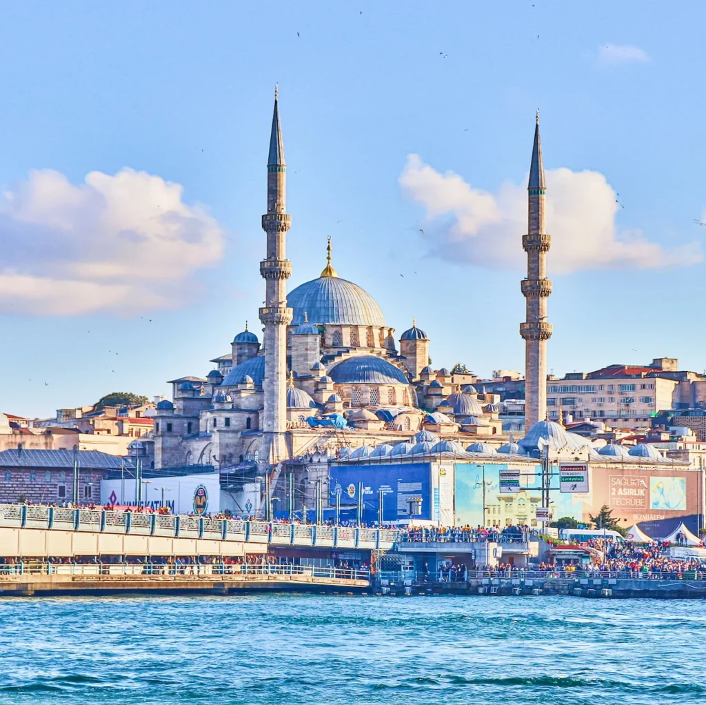 The historic Yeni Mosque in Istanbul with its prominent central dome