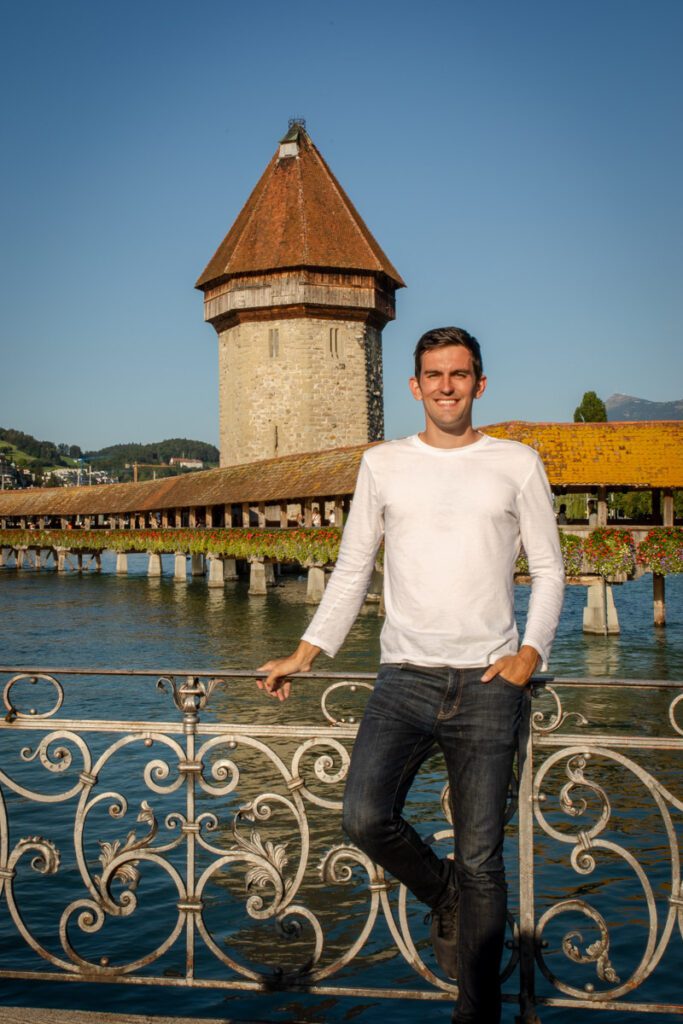 My photo of me on the old bridge in Lucerne