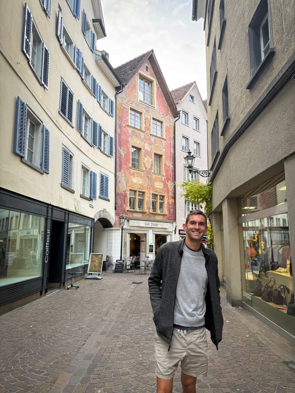 Me walking through the streets of Chur, Switzerland