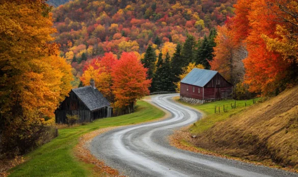 Beautiful image of fall foliage in New England
