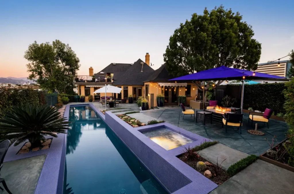 Sunset view in the pool area