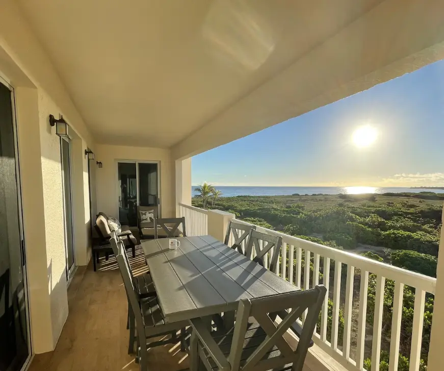 Sunrise on the covered balcony