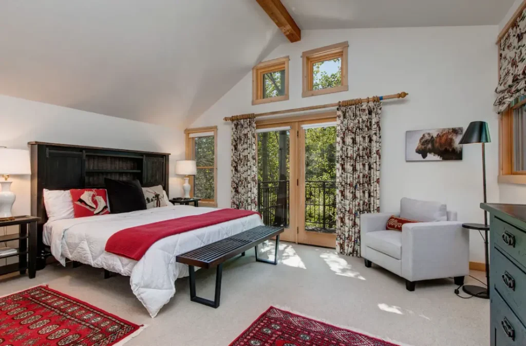 Cozy bedroom with outside view