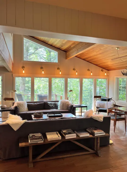 Relaxing living space with outside view