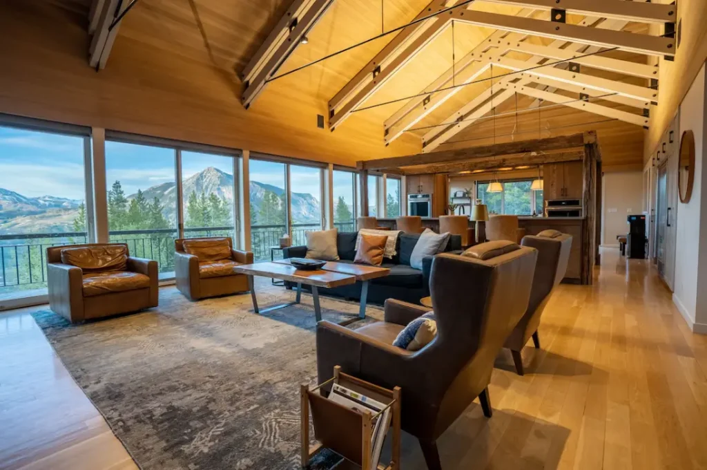 Open Floor Plan with 25 ft Ceilings and a wall of windows with amazing Views