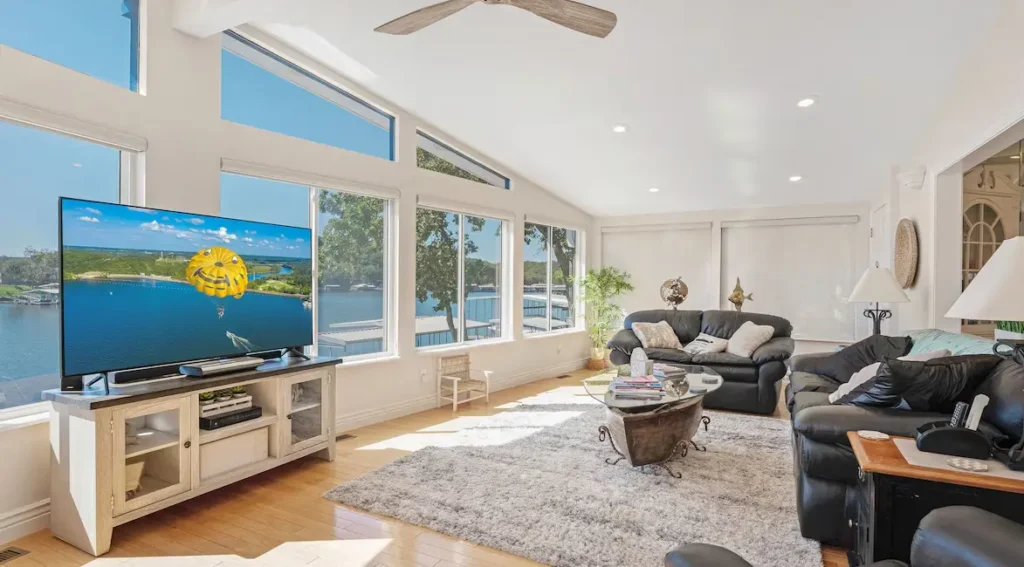 Living Room View-wall of windows