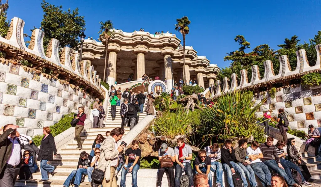 People visiting a tourist spot in Barcelona