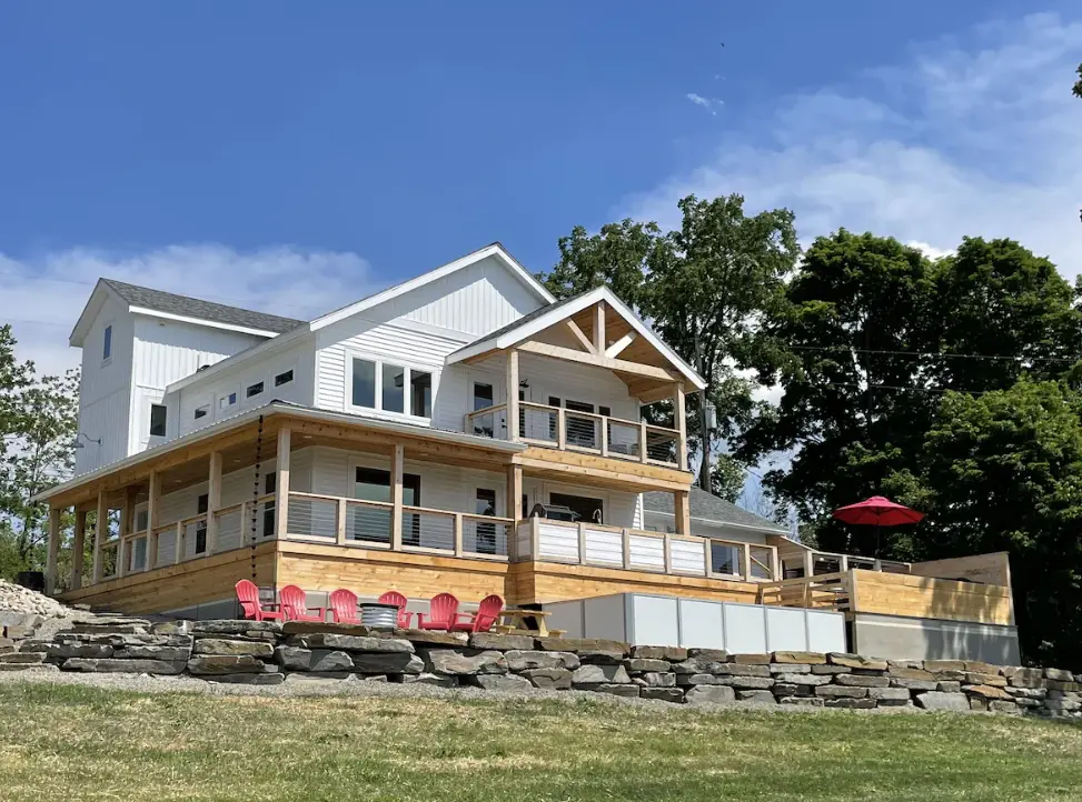 Lake facing side of house