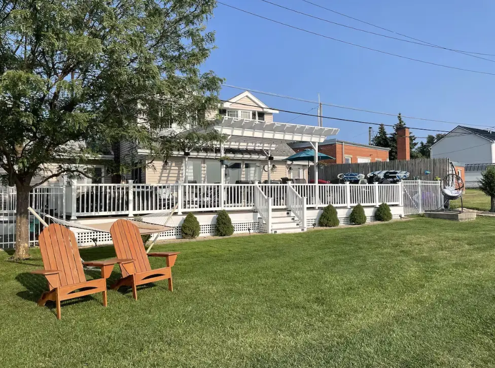 Lake front view of home