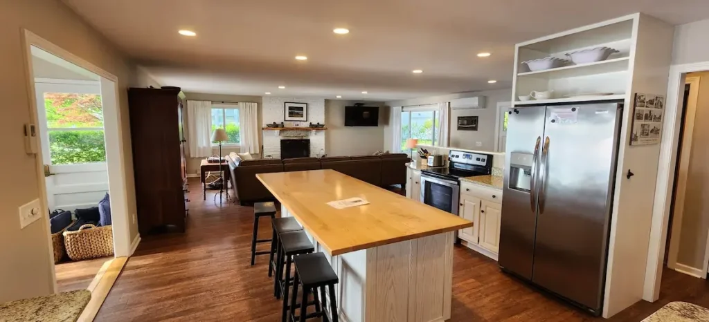 View from kitchen to Living Room. Open floor plan