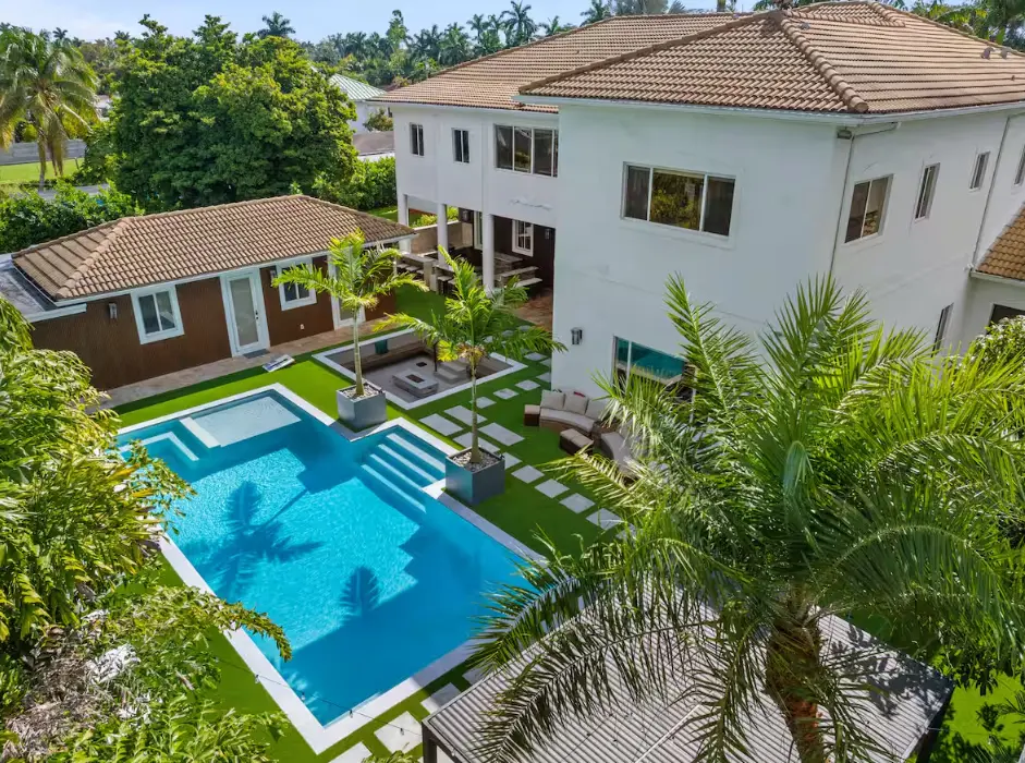 Aerial view of the property