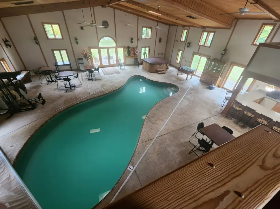 Open space pool area