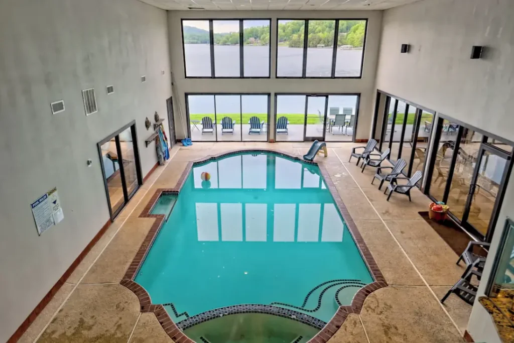 View of the pool from upstairs