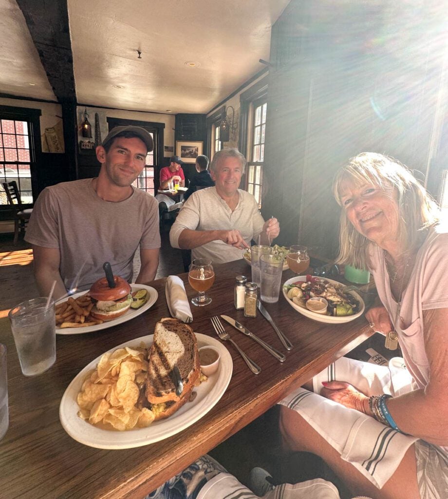 My photo of my mom, dad, and I eating lunch at Warren Tavern
