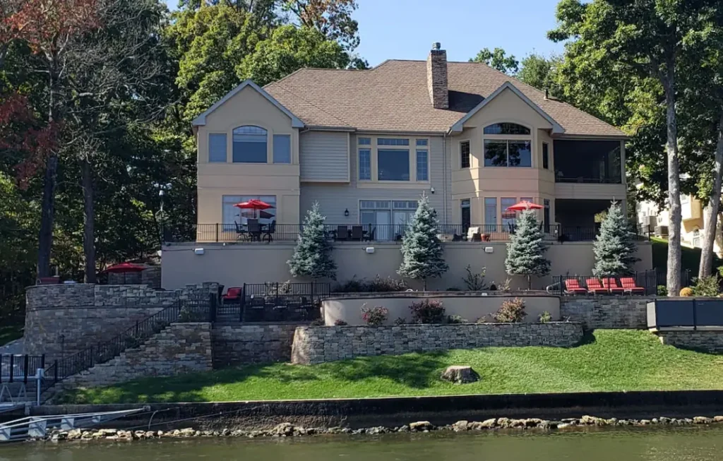Lake side view of the house