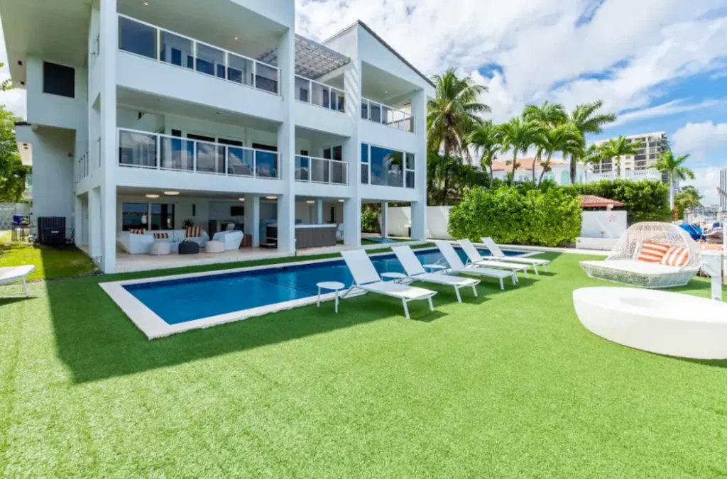 Backyard view of the house