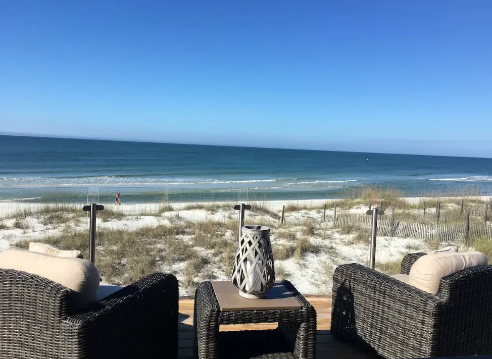 View from Deck to Beach and Ocean.
