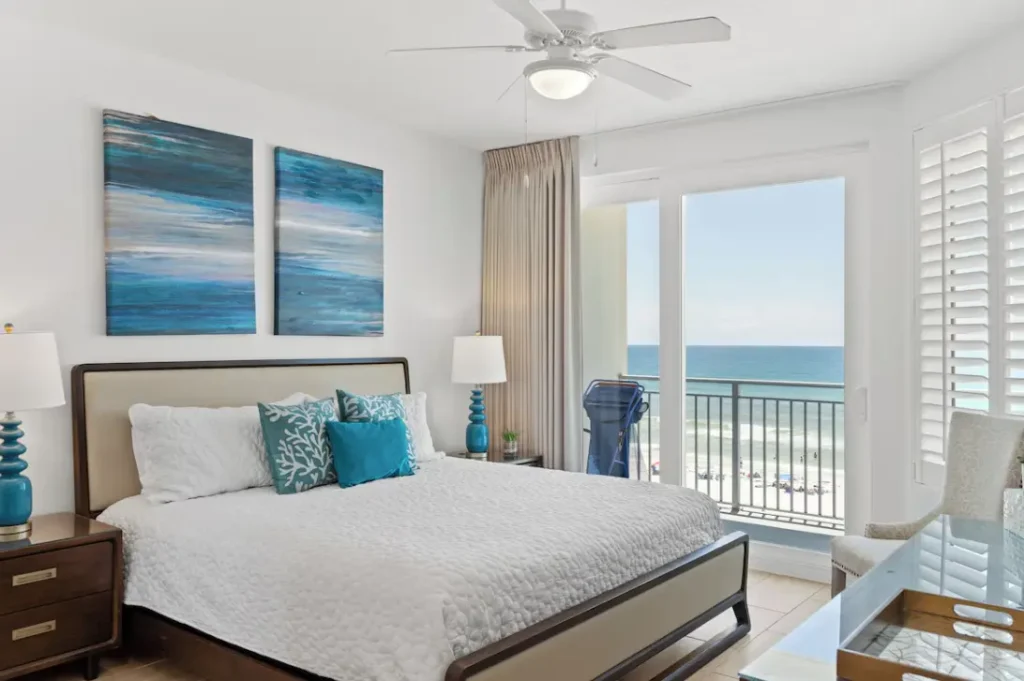 Cozy bedroom with views