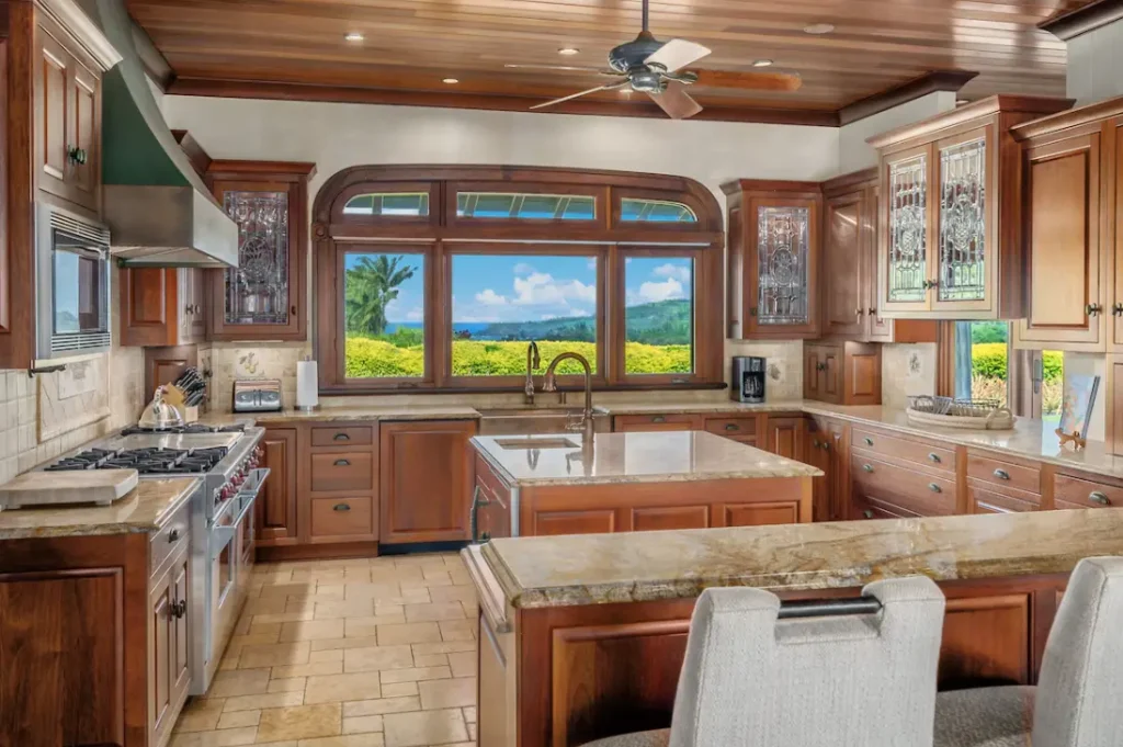 Private kitchen with outside view