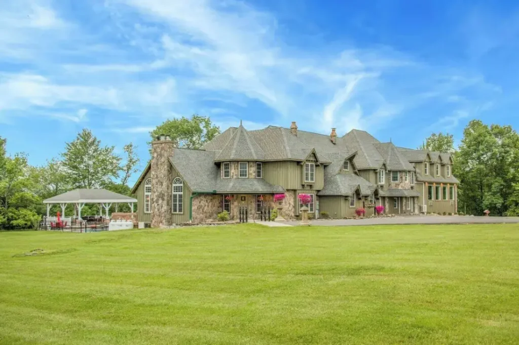 Hilltop Mansion sits on 130 acres with private trails