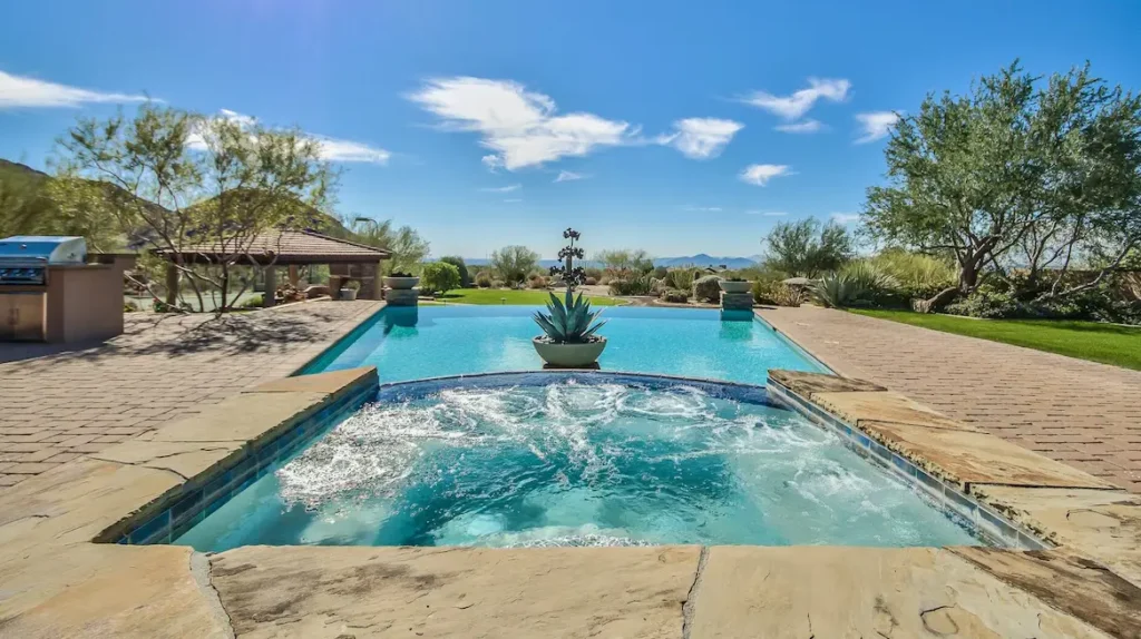 Amazing views from spa you can enjoy the mountain and city and city lights.