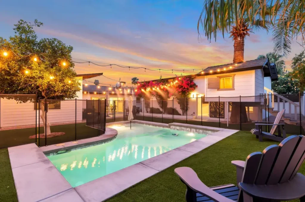 Baja swimming pool heated October-May