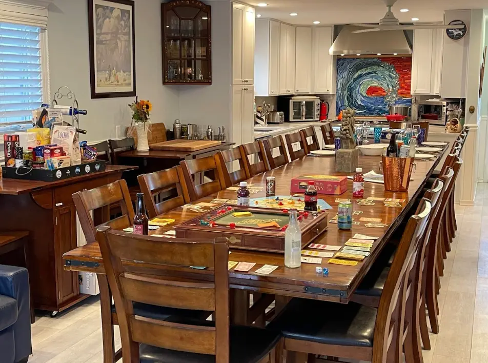 long table for gathering and dining together