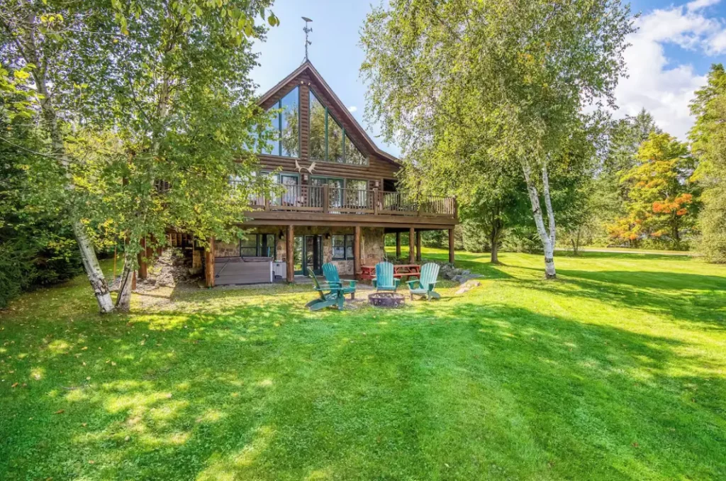 Exterior of House with Fire Pit and Hot Tub
