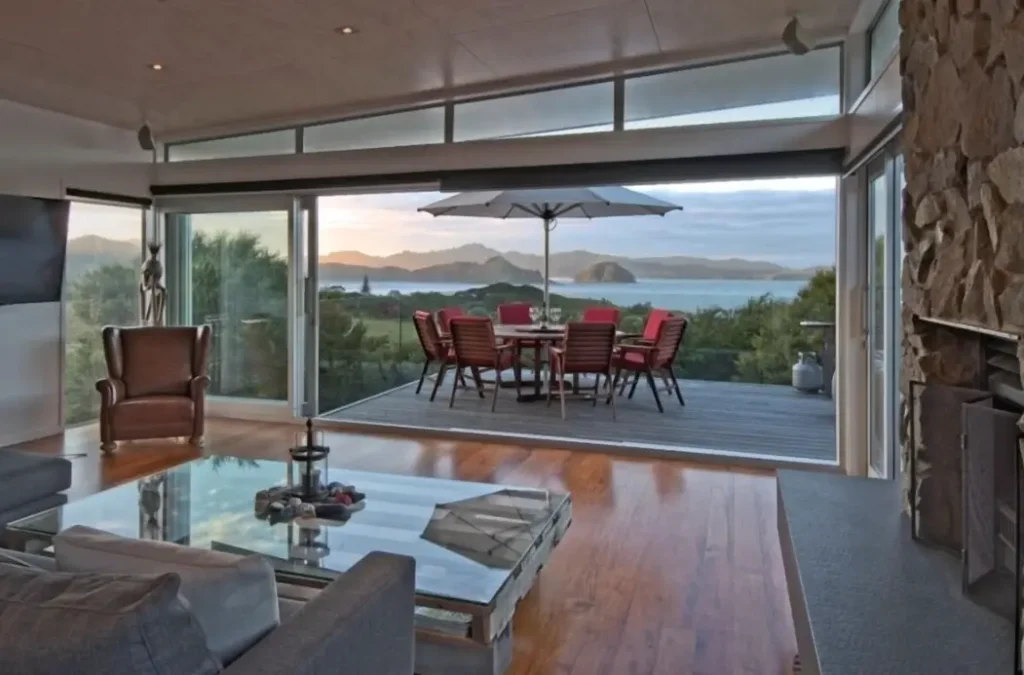 Main house lounge with sea views