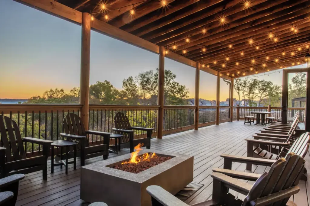 Cozy firepit with panoramic views