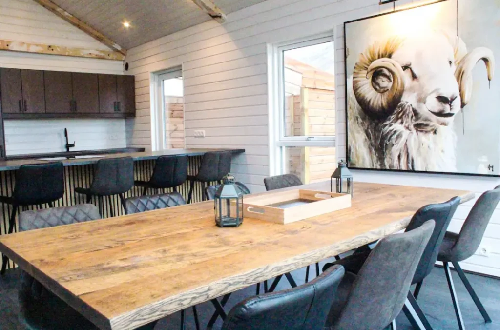 Dining room and kitchen