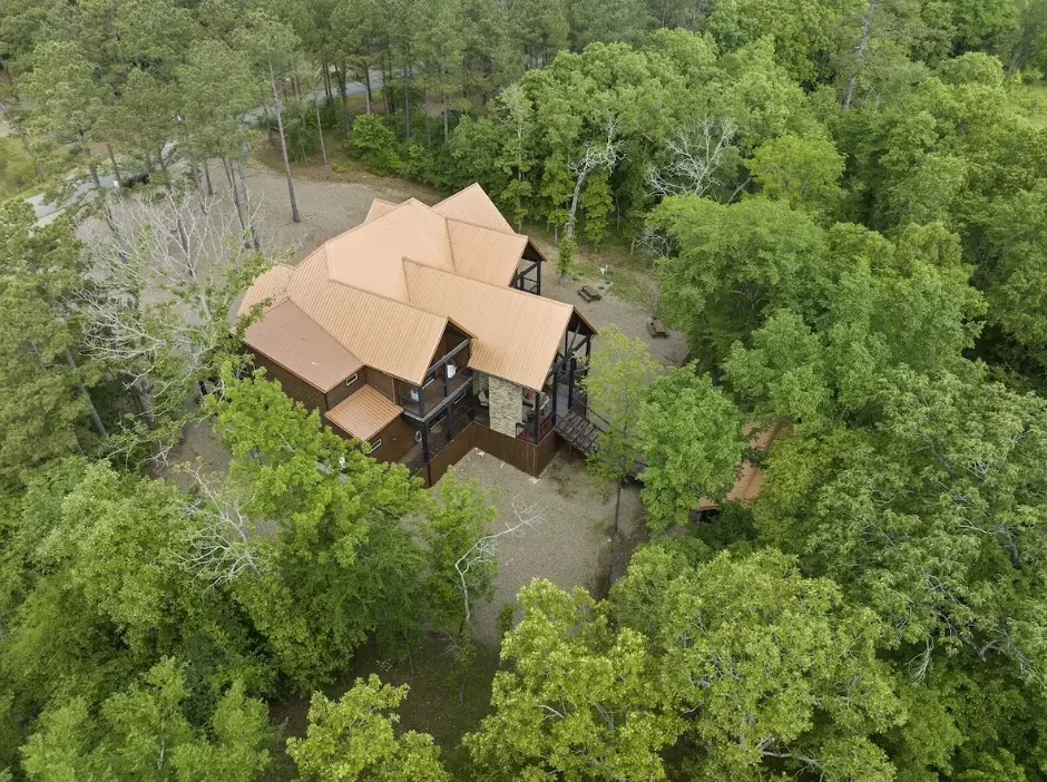 Aerial view of grand estate