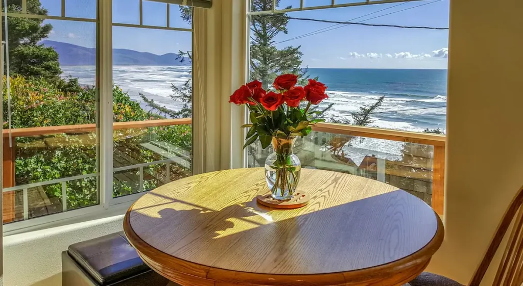 Dining table with stunning view outside