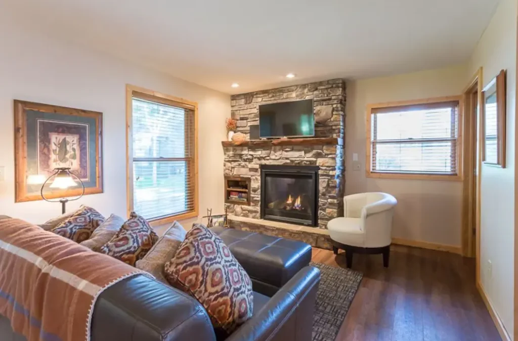 Cozy Living Room With Gas Fireplace