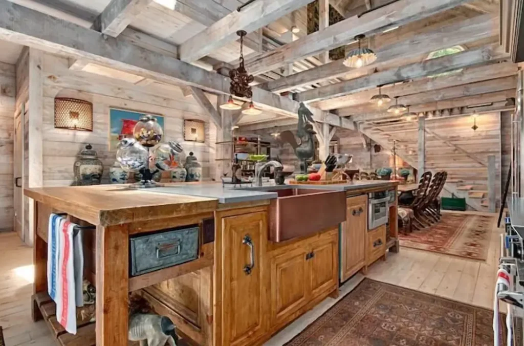 Kitchen area with Copper Farm Sink