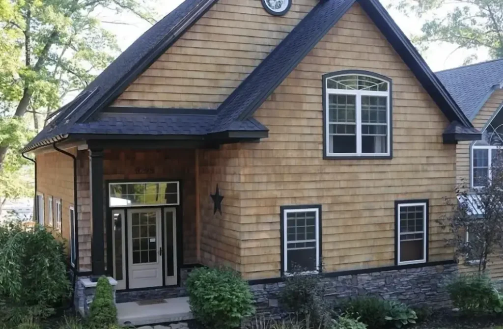 Lake house view from Hemlock Beach Drive