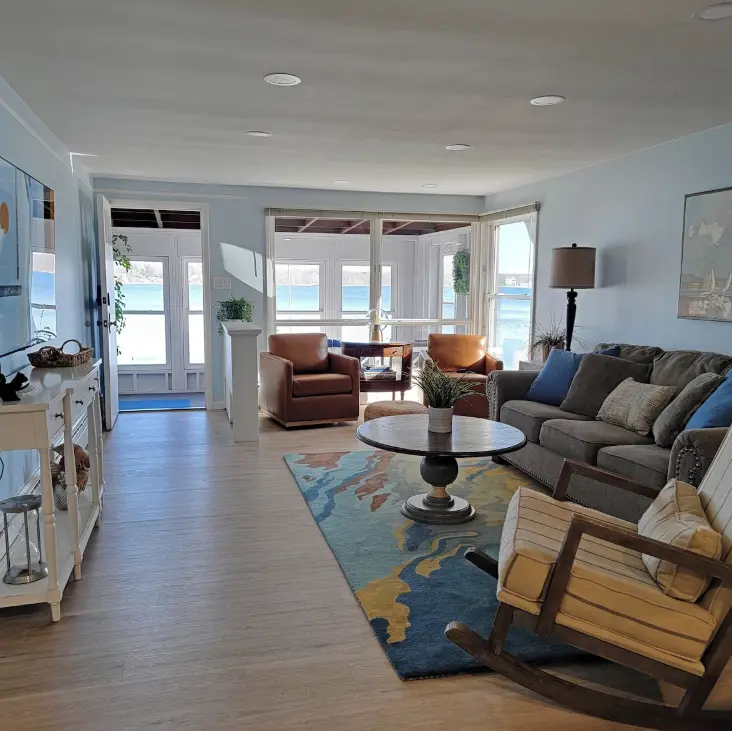 Living room with beach view