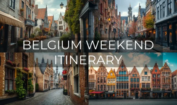 Beautiful collage for a weekend itinerary in Belgium