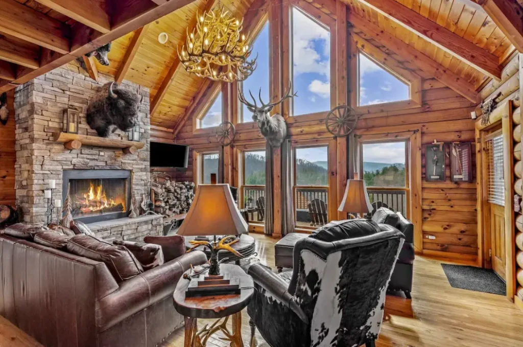 Living area with stunning view outside