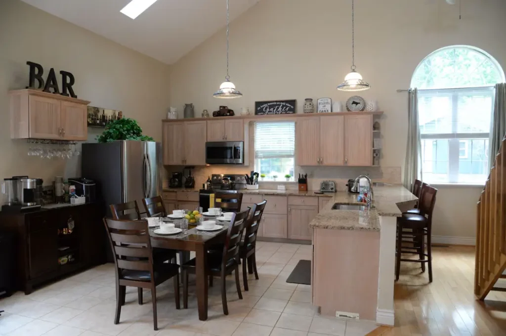 Well-appointed kitchen and coffee bar