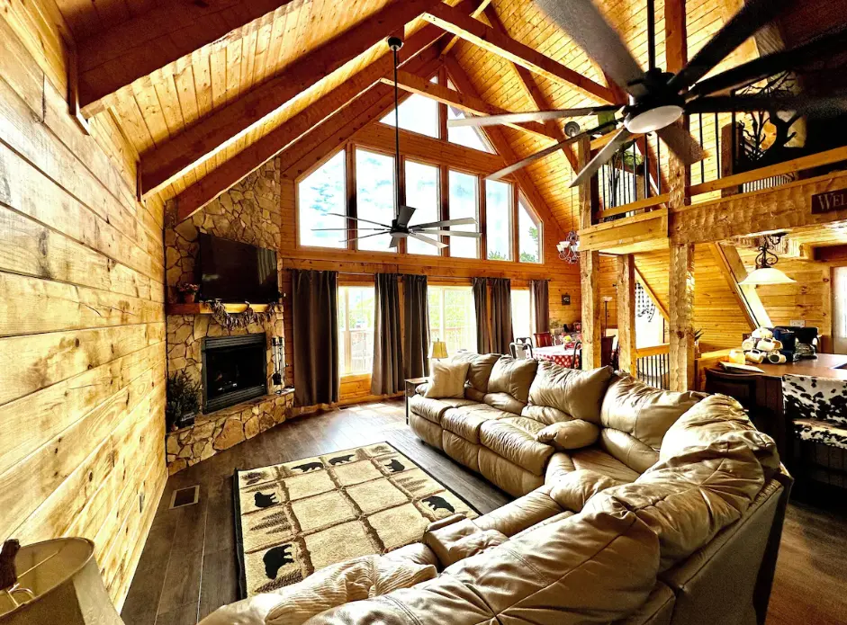 Living area with gas fireplace