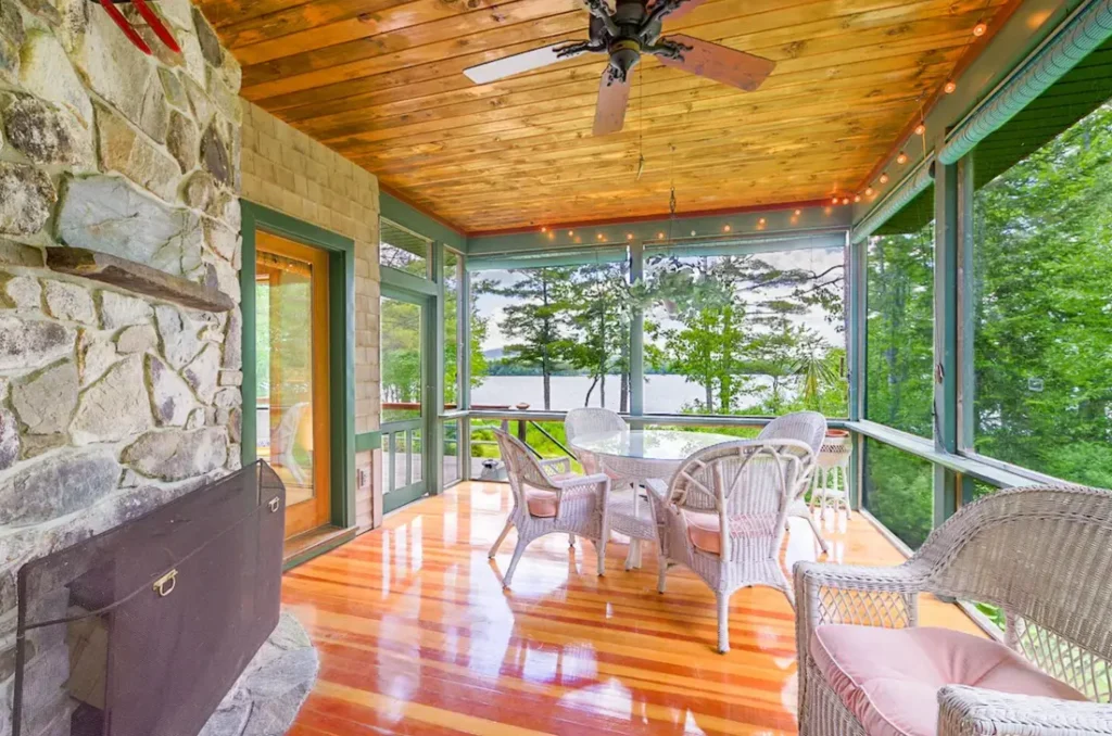 Main floor screened in porch off second master with stunning view
