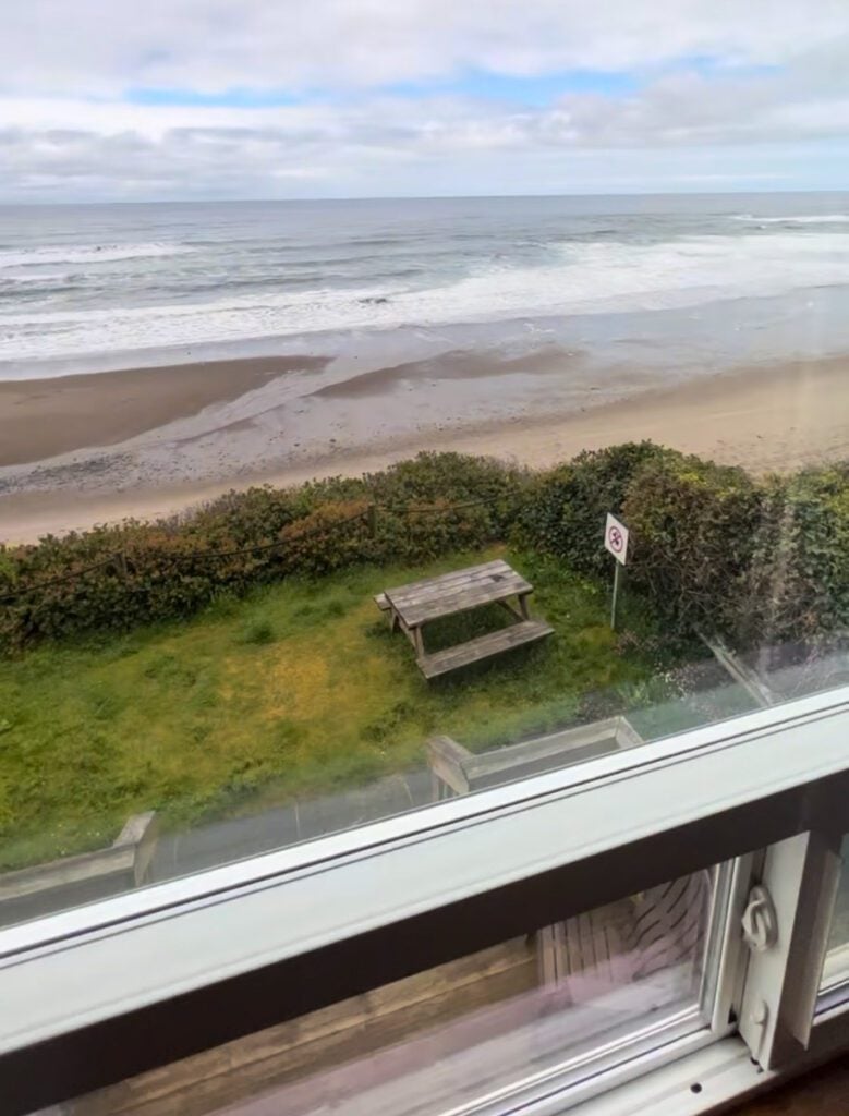 Ocean views from the Airbnb I stayed at in Lincoln City, Oregon