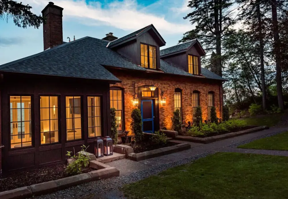 Front exterior twilight