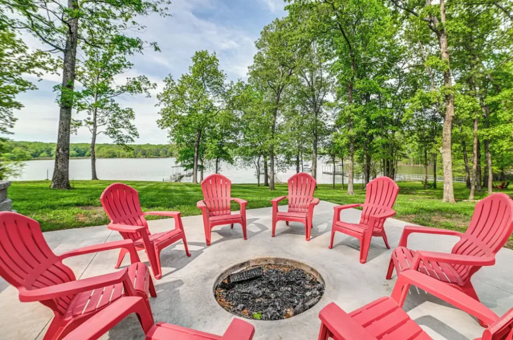 Wood burning fire pit with stunning views