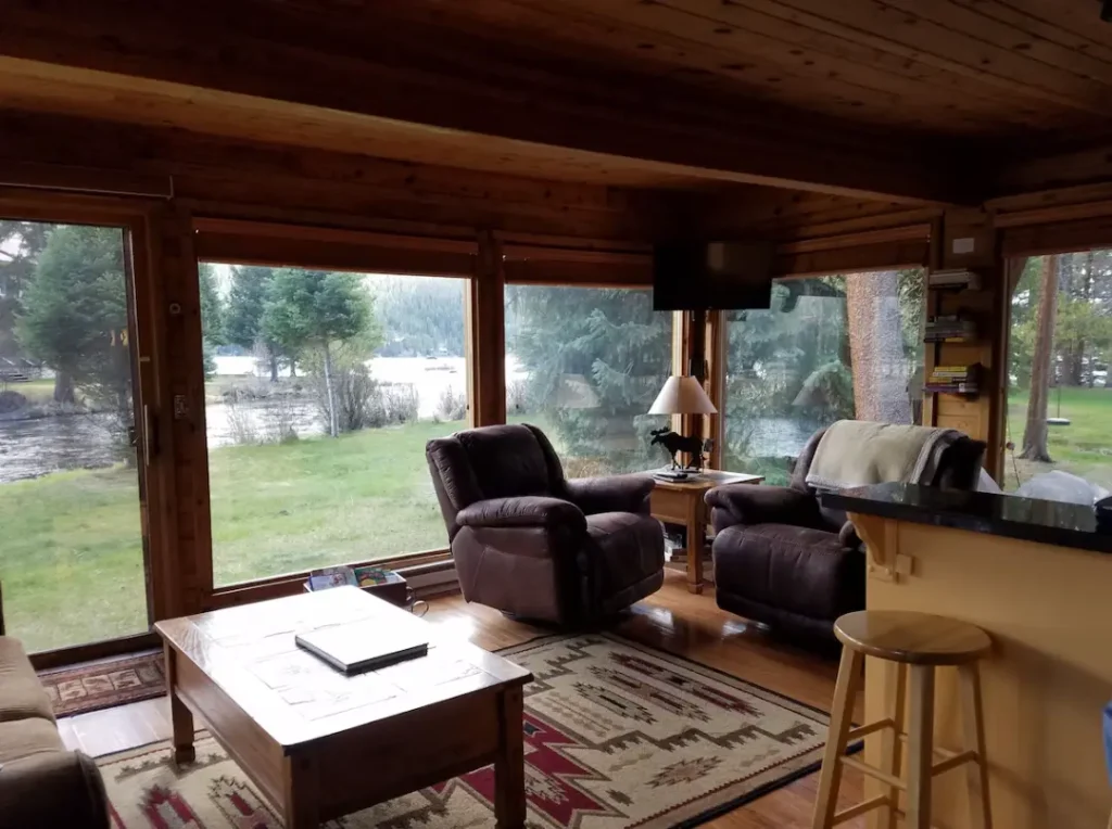 Floor to ceiling windows bring the outside in